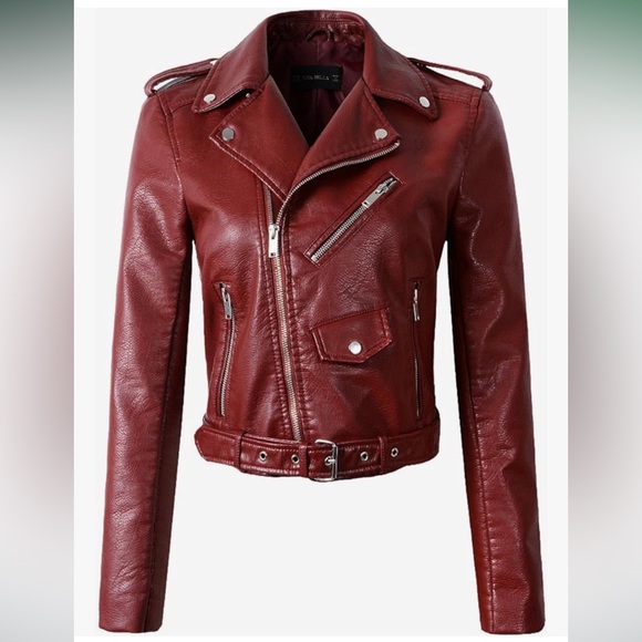 Red Faux Leather Jacket - Picture 5 of 6